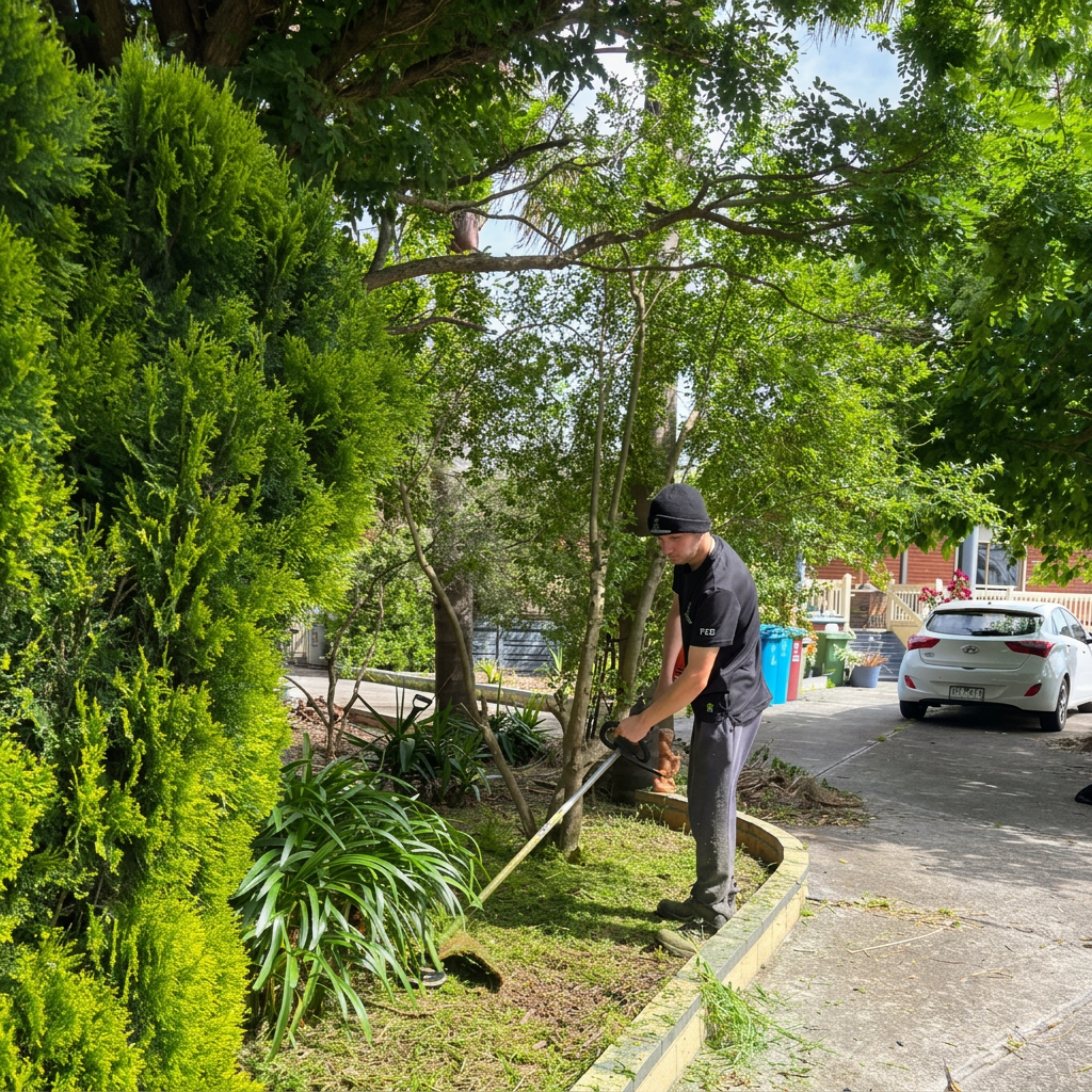 Edging and garden tidy-up in action
