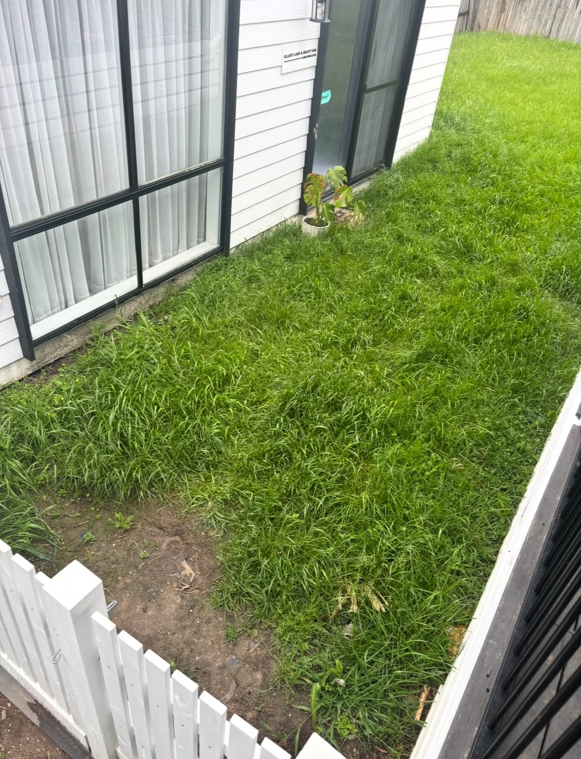 Side Yard Stepping Stone Path, before